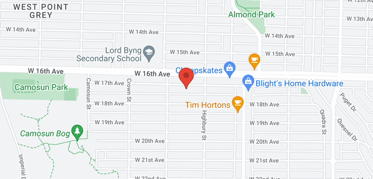 map of 3848 W 17TH AVENUE